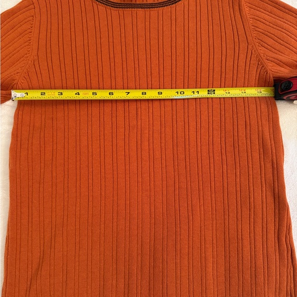 VTG 90s Casual Corner Annex Ribbed Knit Top Made in Australia Rust Orange - Picture 6 of 6